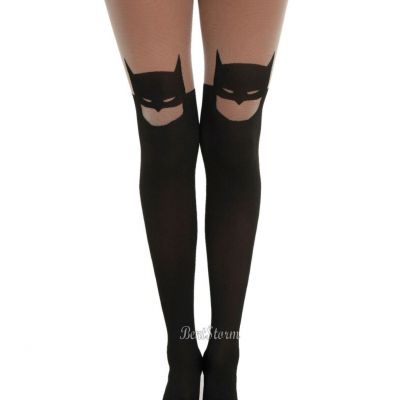 DC Comics Batman Bat Cowl Sexy Sheer/Black Tights Pantyhose Nylons S/M Last Pair